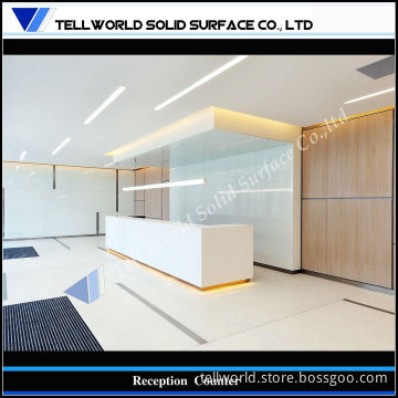 White Modern Acrylic Solid Surface Hotel Reception Countertop (TW-MART-113)